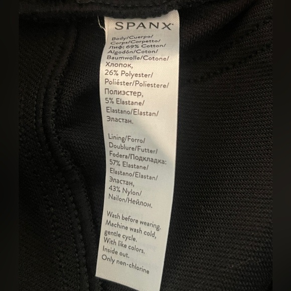 SPANX Jeanish Ankle Leggings  Pull On Skinny Stretch Black Tapered size Medium - Picture 5 of 6